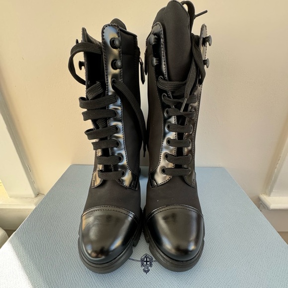 Prada Black Lace Up Boots - Picture 4 of 6